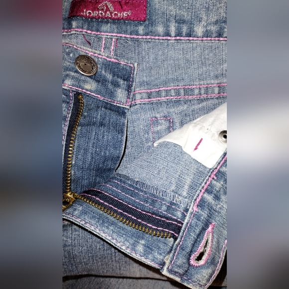 JORDACHE JEANS Flare Pink Purple Green Embroidery Vintage Vibes Barbiecore - Picture 11 of 16